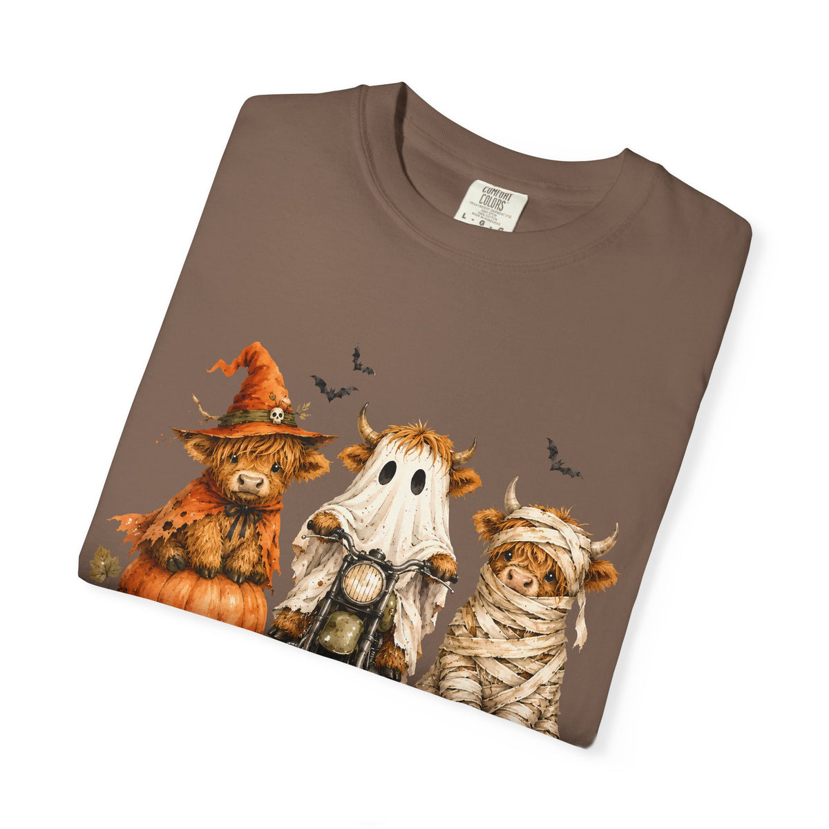 Highland Cows Halloween Costumes - Comfort Colors | Trendy Women's T-Shirt. Direct to Garment. Printed & Shipped in the USA. Unisex Sizes.