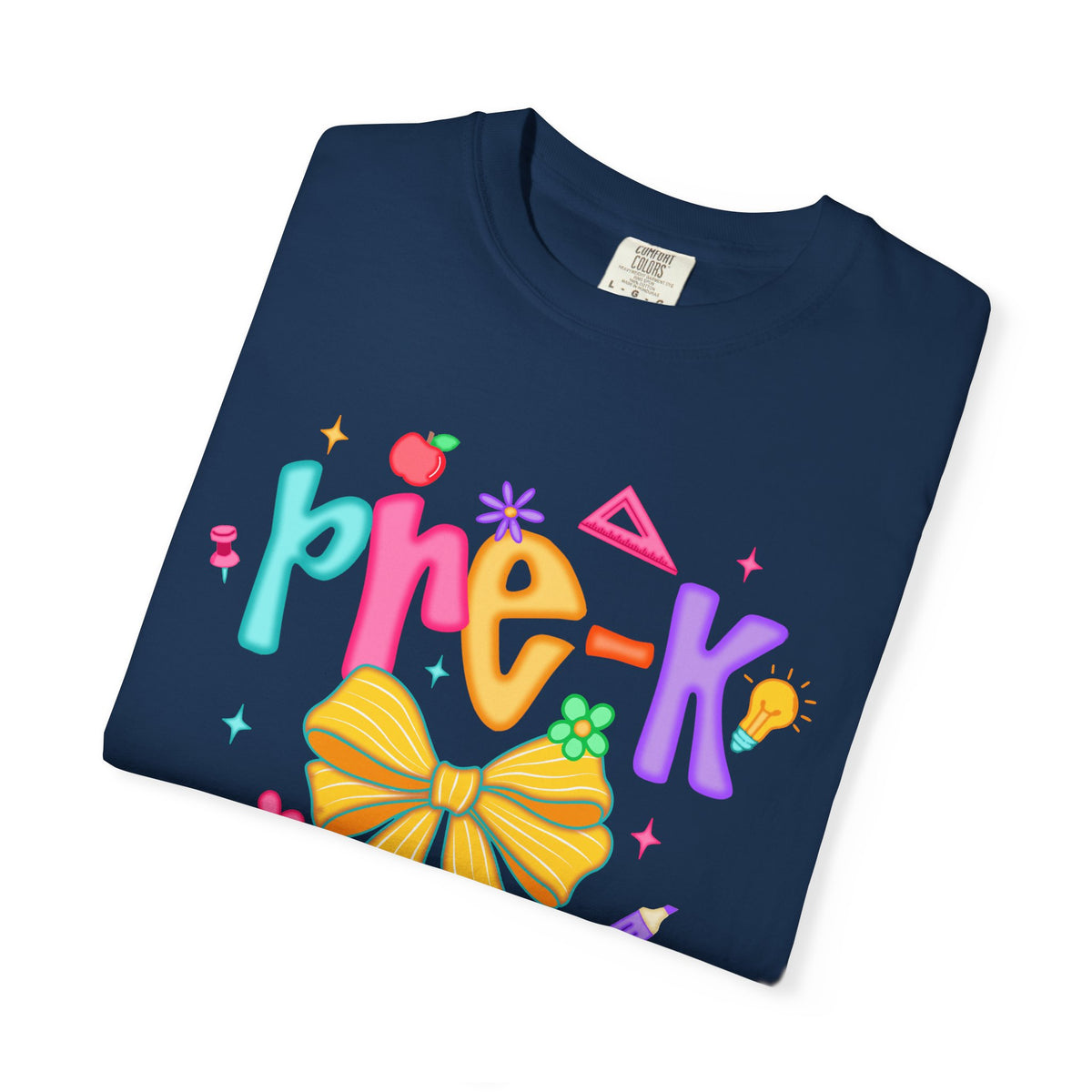 Coquette Pre-K Pencil Bow - Comfort Colors | Trendy Women's T-Shirt. Direct to Garment. Printed & Shipped in the USA. Unisex Sizes.