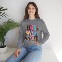 His Way Is Better, Patchwork – Gildan Heavy Blend | Trendy Women’s Soft Sweatshirt. Direct to Garment. Printed & Shipped in the USA. Unisex Sizes.