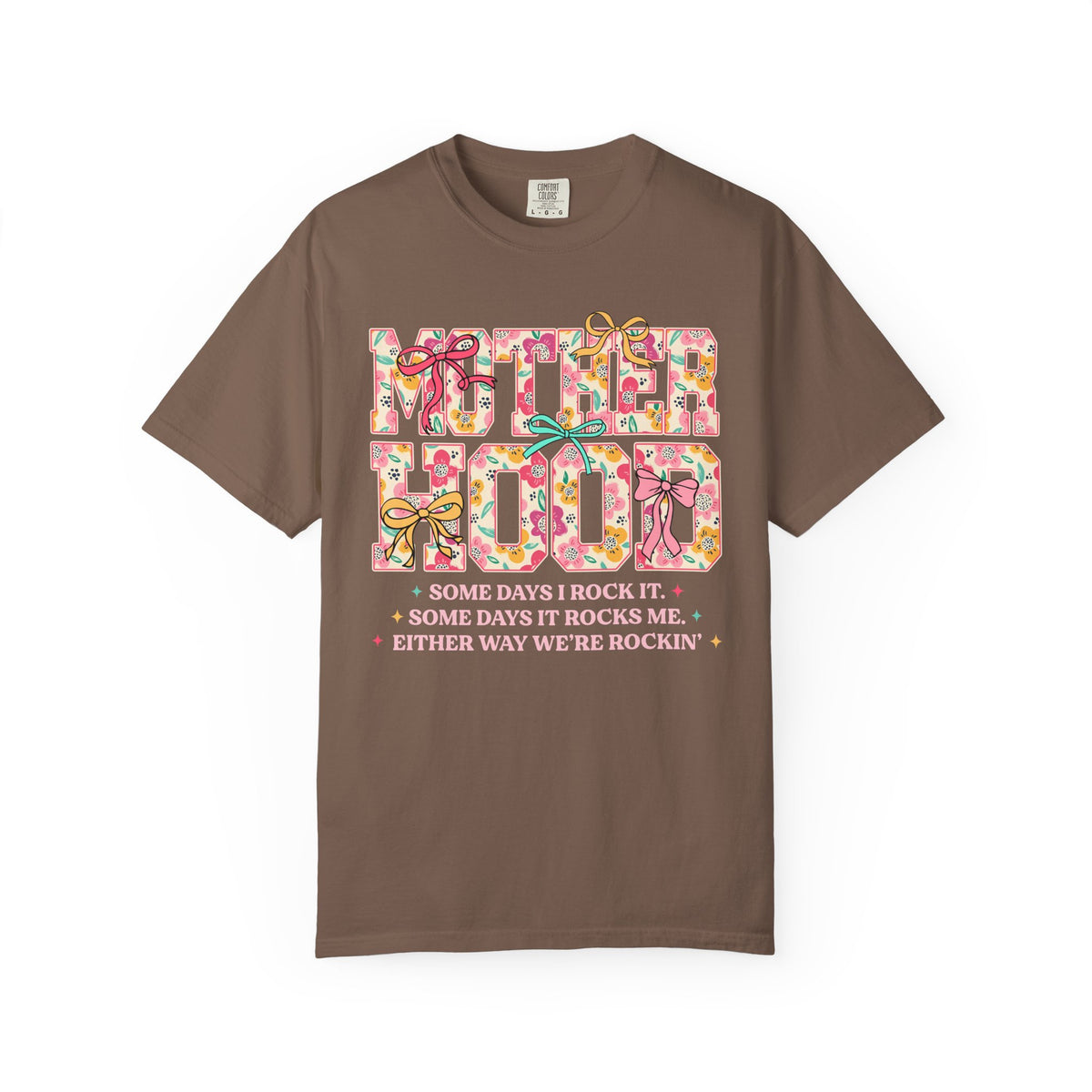 Motherhood - Comfort Colors | Trendy Women's T-Shirt. Direct to Garment. Printed & Shipped in the USA. Unisex Sizes.