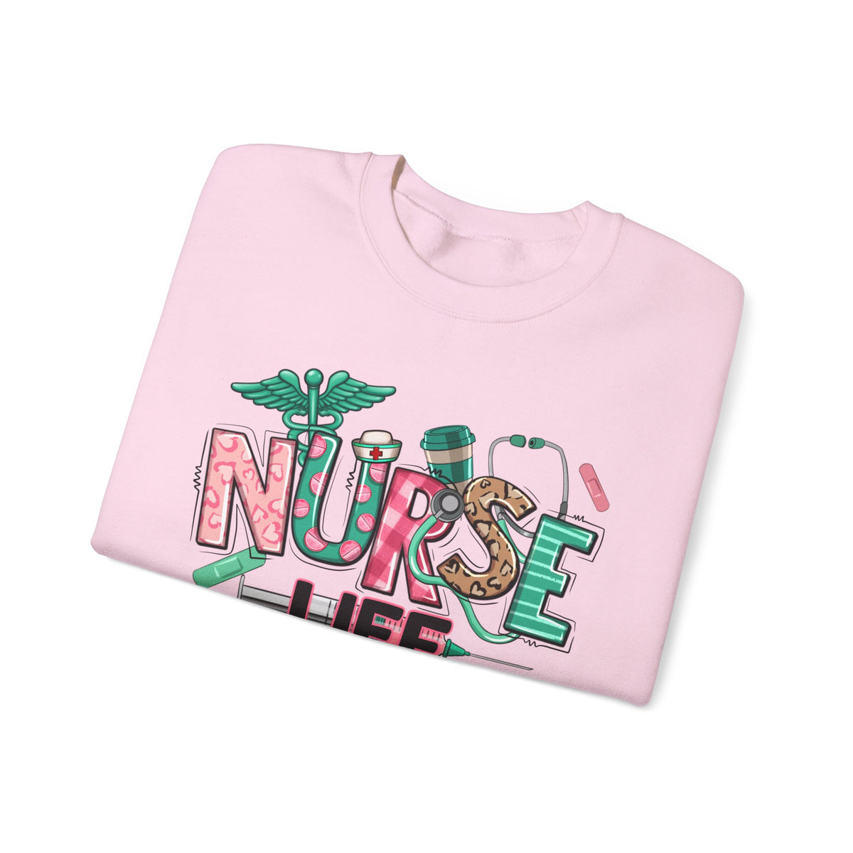 Nurse Life Cute Preppy Healthcare – Gildan Heavy Blend | Trendy Women’s Soft Sweatshirt. Direct to Garment. Printed & Shipped in the USA. Unisex Sizes.