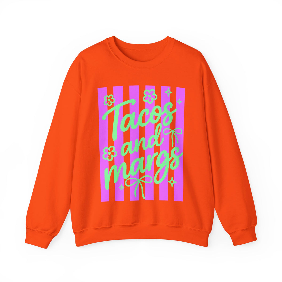 Tacos and Margs – Gildan Heavy Blend | Trendy Women’s Soft Sweatshirt. Direct to Garment. Printed & Shipped in the USA. Unisex Sizes.