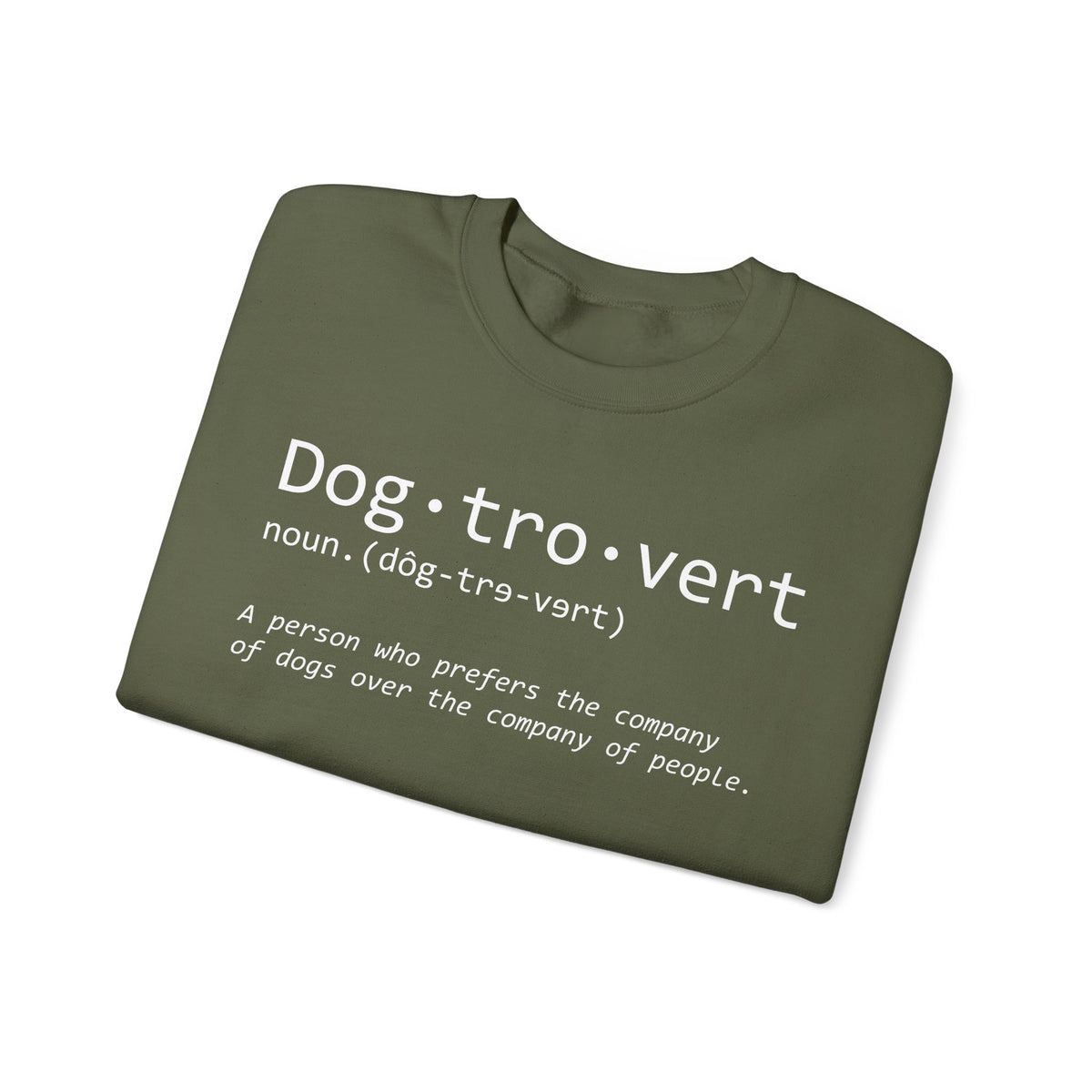Dogtrovert Typography. Dog Lover – Gildan Heavy Blend | Trendy Men's and Women’s Soft Sweatshirt. Direct to Garment. Printed & Shipped in the USA. Unisex Sizes.