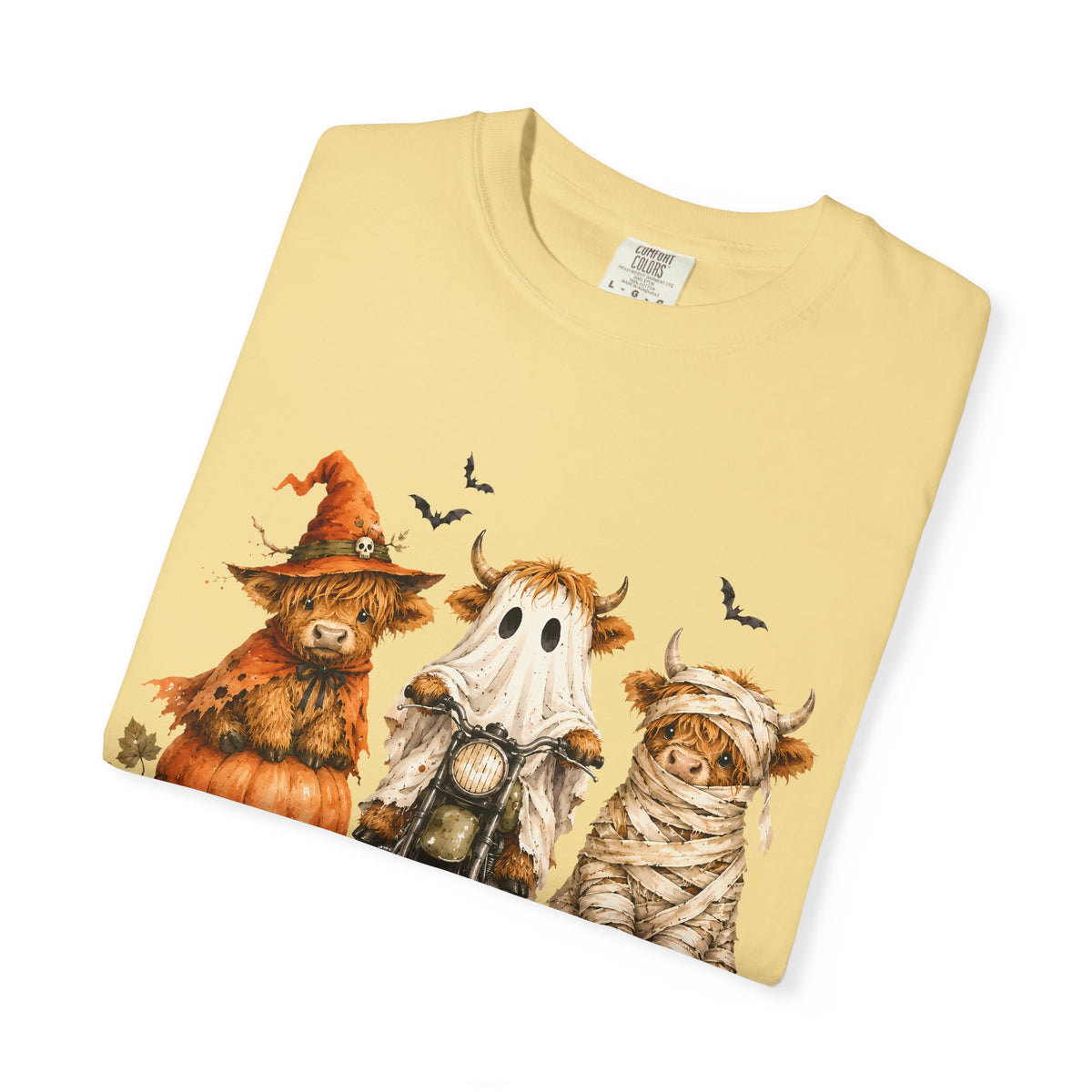 Highland Cows Halloween Costumes - Comfort Colors | Trendy Women's T-Shirt. Direct to Garment. Printed & Shipped in the USA. Unisex Sizes.