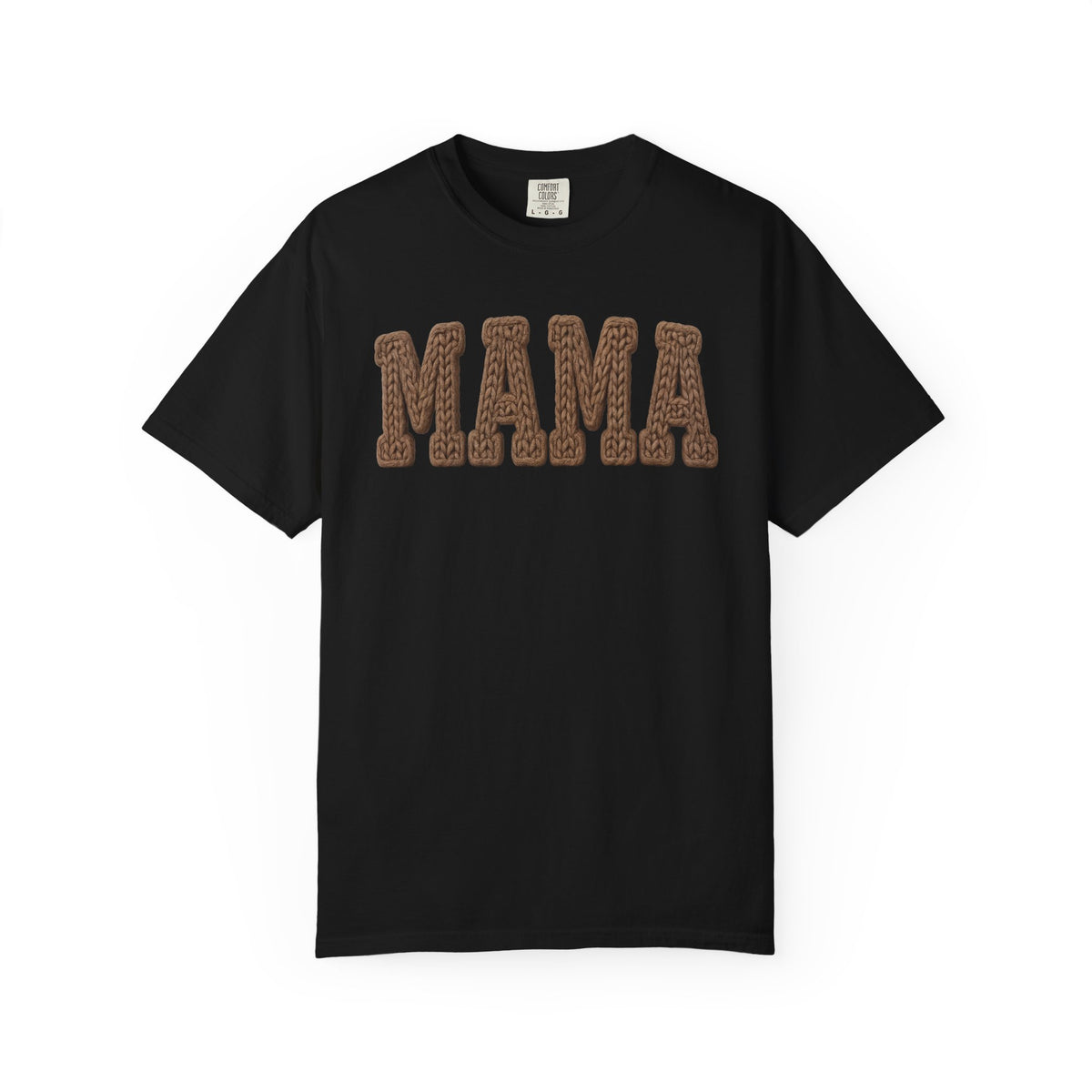 Mama, Faux Knit - Comfort Colors | Trendy Women's T-Shirt. Direct to Garment. Printed & Shipped in the USA. Unisex Sizes.