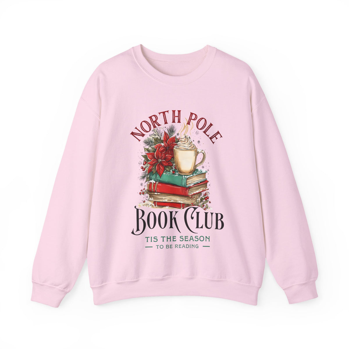 North Pole Book Club – Gildan Heavy Blend | Trendy Women’s Soft Sweatshirt. Direct to Garment. Printed & Shipped in the USA. Unisex Sizes.