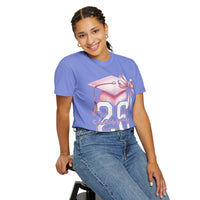 Pink Coquette, Class of 2026 Graduation Cap - Comfort Colors | Trendy Women's T-Shirt. Direct to Garment. Printed & Shipped in the USA. Unisex Sizes.