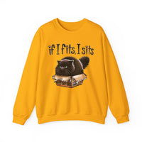 If I Fits I Sits, Cat in a Box – Gildan Heavy Blend | Trendy Women’s and Men's Soft Sweatshirt. Direct to Garment. Printed & Shipped in the USA. Unisex Sizes.