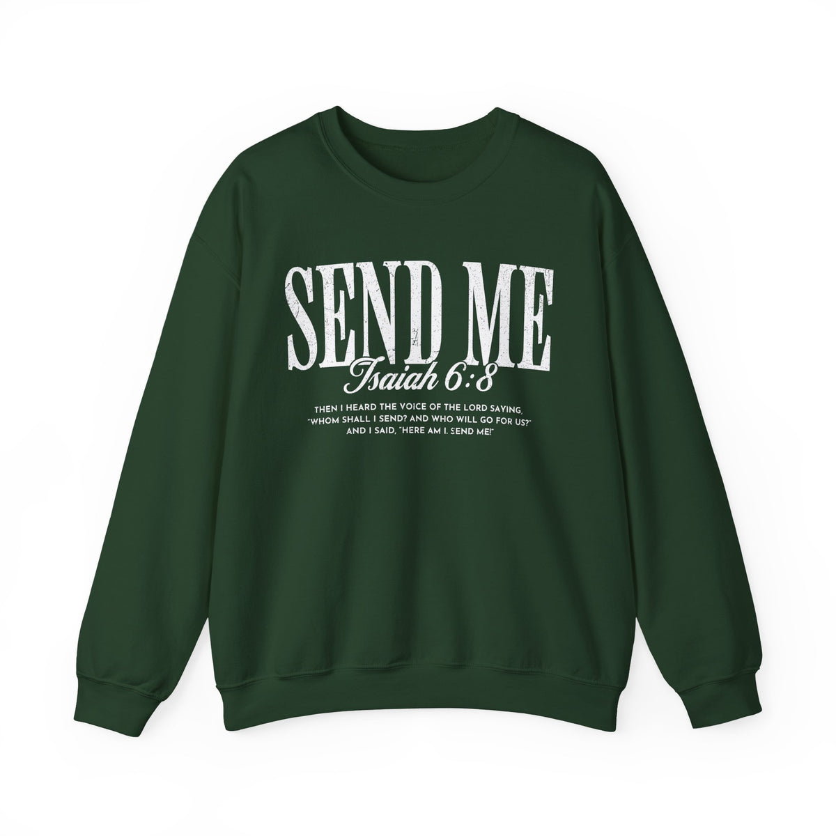 Send Me, Vintage - Faith – Gildan Heavy Blend | Trendy Women’s and Men's Soft Sweatshirt. Direct to Garment. Printed & Shipped in the USA. Unisex Sizes.