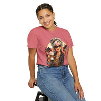 Too Old To Care, Fashionista Grandma - Comfort Colors | Trendy Women's T-Shirt. Direct to Garment. Printed & Shipped in the USA. Unisex Sizes.