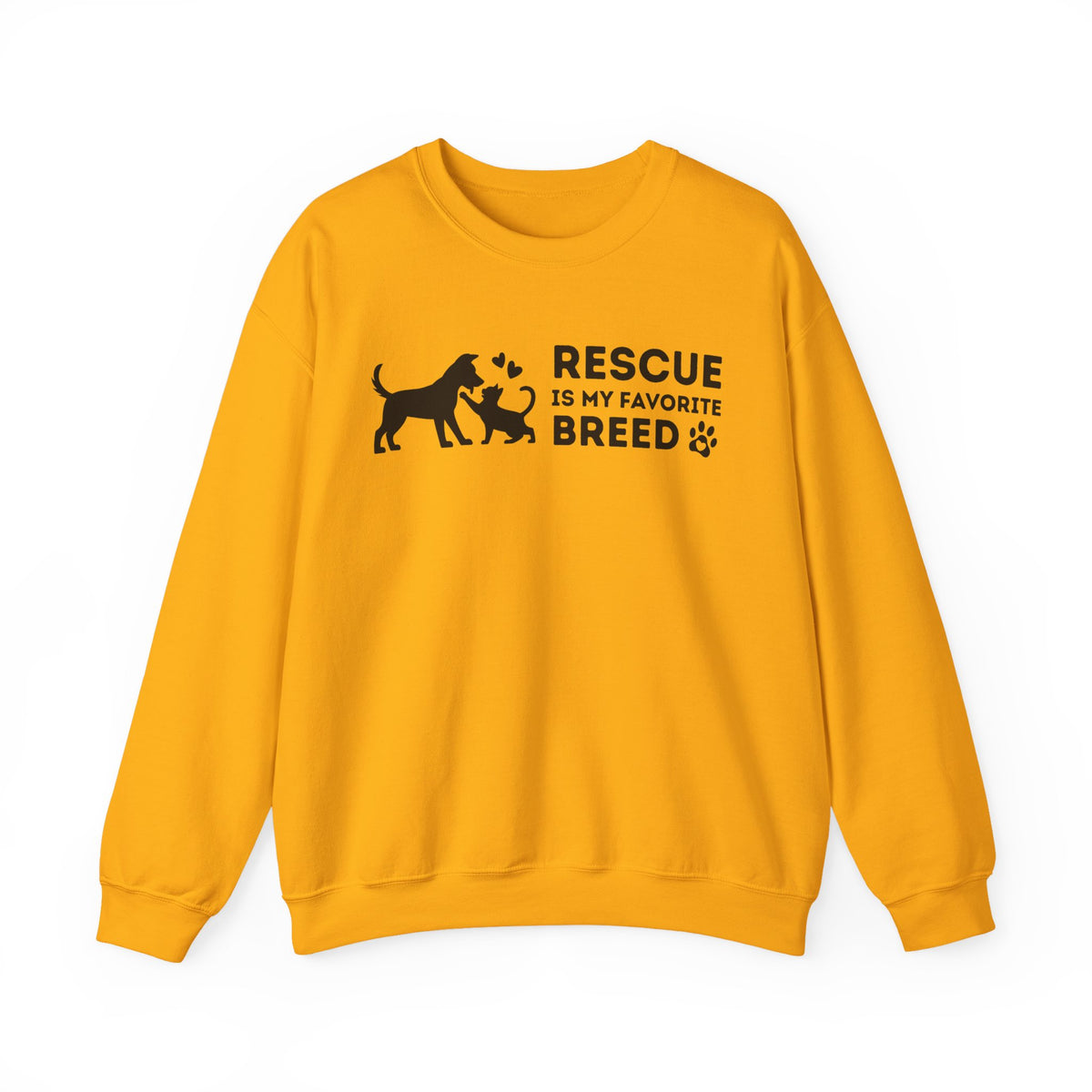 Rescue Is My Favorite Breed *This Shirt Saves Lives* – Gildan Heavy Blend | Trendy Men's and Women’s Soft Sweatshirt. Direct to Garment. Printed & Shipped in the USA. Unisex Sizes.