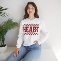 Heart Breaker, Red Checkered Distressed – Gildan Heavy Blend | Trendy Women’s Soft Sweatshirt. Direct to Garment. Printed & Shipped in the USA. Unisex Sizes.