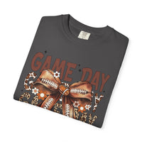 Game Day - Football Bow - Comfort Colors | Trendy Women's T-Shirt. Direct to Garment. Printed & Shipped in the USA. Unisex Sizes.