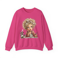 Cute Artist Curly Girl – Gildan Heavy Blend | Trendy Women’s Soft Sweatshirt. Direct to Garment. Printed & Shipped in the USA. Unisex Sizes.