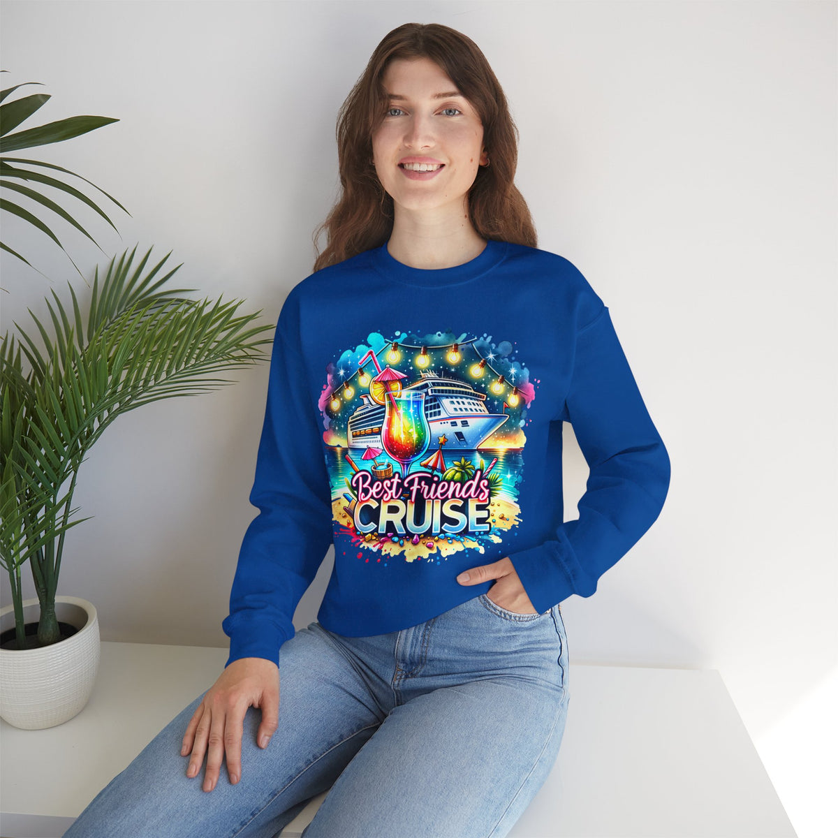 Best Friends Cruise – Gildan Heavy Blend | Trendy Women’s Soft Sweatshirt. Direct to Garment. Printed & Shipped in the USA. Unisex Sizes.