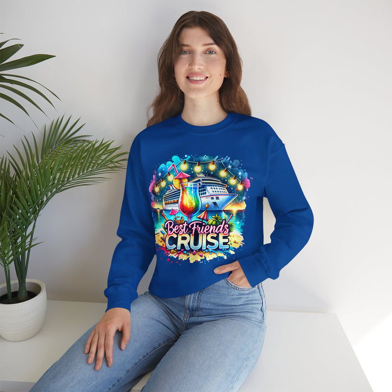 Best Friends Cruise – Gildan Heavy Blend | Trendy Women’s Soft Sweatshirt. Direct to Garment. Printed & Shipped in the USA. Unisex Sizes.
