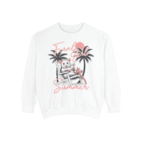 Feral Girl Summer, Possum on a Beach - Comfort Colors | Trendy Women's Sweatshirt. Direct to Garment. Printed & Shipped in the USA. Unisex Sizes.