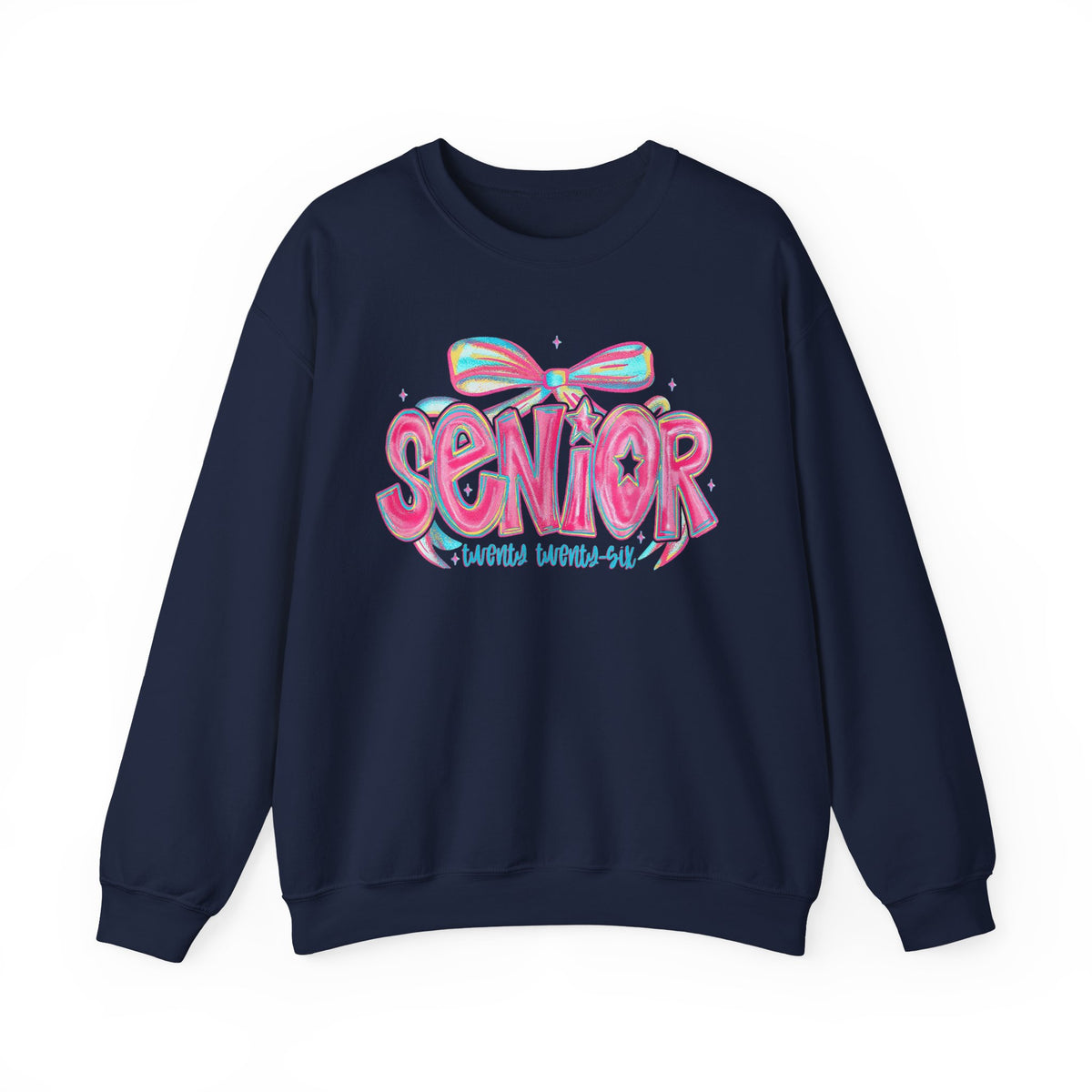 Preppy Senior Coquette 2026 – Gildan Heavy Blend | Trendy Women’s Soft Sweatshirt. Direct to Garment. Printed & Shipped in the USA. Unisex Sizes.