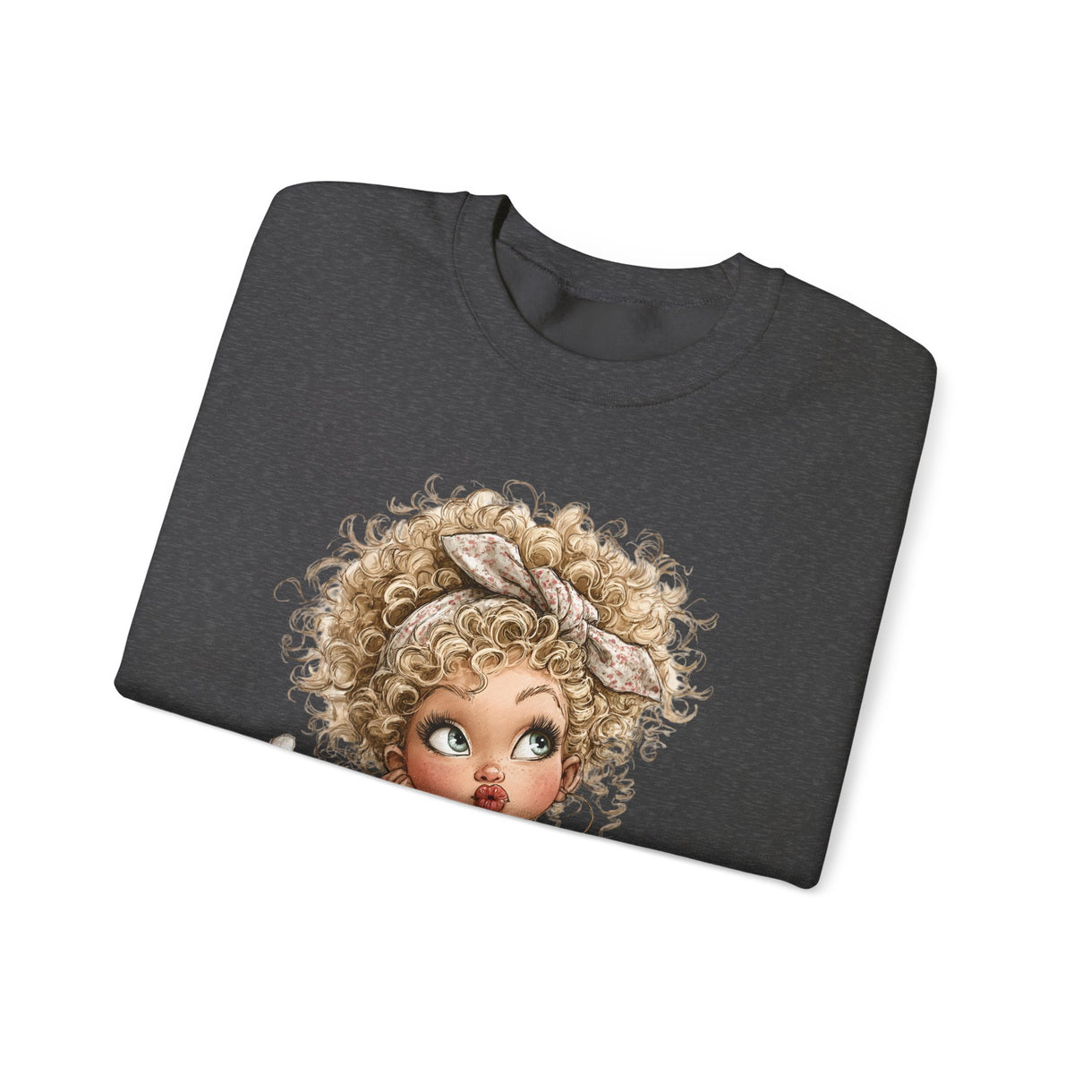 Cute Artist Curly Girl – Gildan Heavy Blend | Trendy Women’s Soft Sweatshirt. Direct to Garment. Printed & Shipped in the USA. Unisex Sizes.