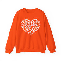 Dog Paw Heart – Gildan Heavy Blend | Trendy Women’s Soft Sweatshirt. Direct to Garment. Printed & Shipped in the USA. Unisex Sizes.