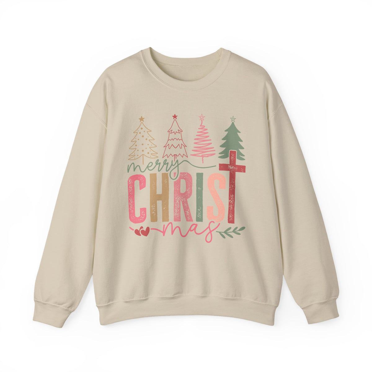 Merry ChrisTmas Christian Faith Graphic – Gildan Heavy Blend | Trendy Women’s Soft Sweatshirt. Direct to Garment. Printed & Shipped in the USA. Unisex Sizes.