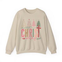 Merry ChrisTmas Christian Faith Graphic – Gildan Heavy Blend | Trendy Women’s Soft Sweatshirt. Direct to Garment. Printed & Shipped in the USA. Unisex Sizes.