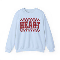Heart Breaker, Red Checkered Distressed – Gildan Heavy Blend | Trendy Women’s Soft Sweatshirt. Direct to Garment. Printed & Shipped in the USA. Unisex Sizes.