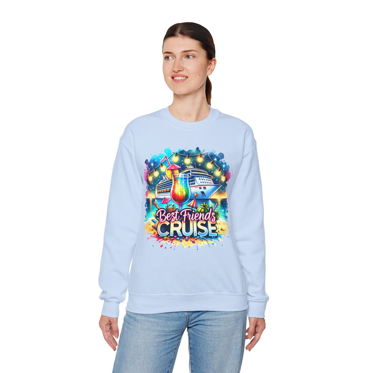 Best Friends Cruise – Gildan Heavy Blend | Trendy Women’s Soft Sweatshirt. Direct to Garment. Printed & Shipped in the USA. Unisex Sizes.