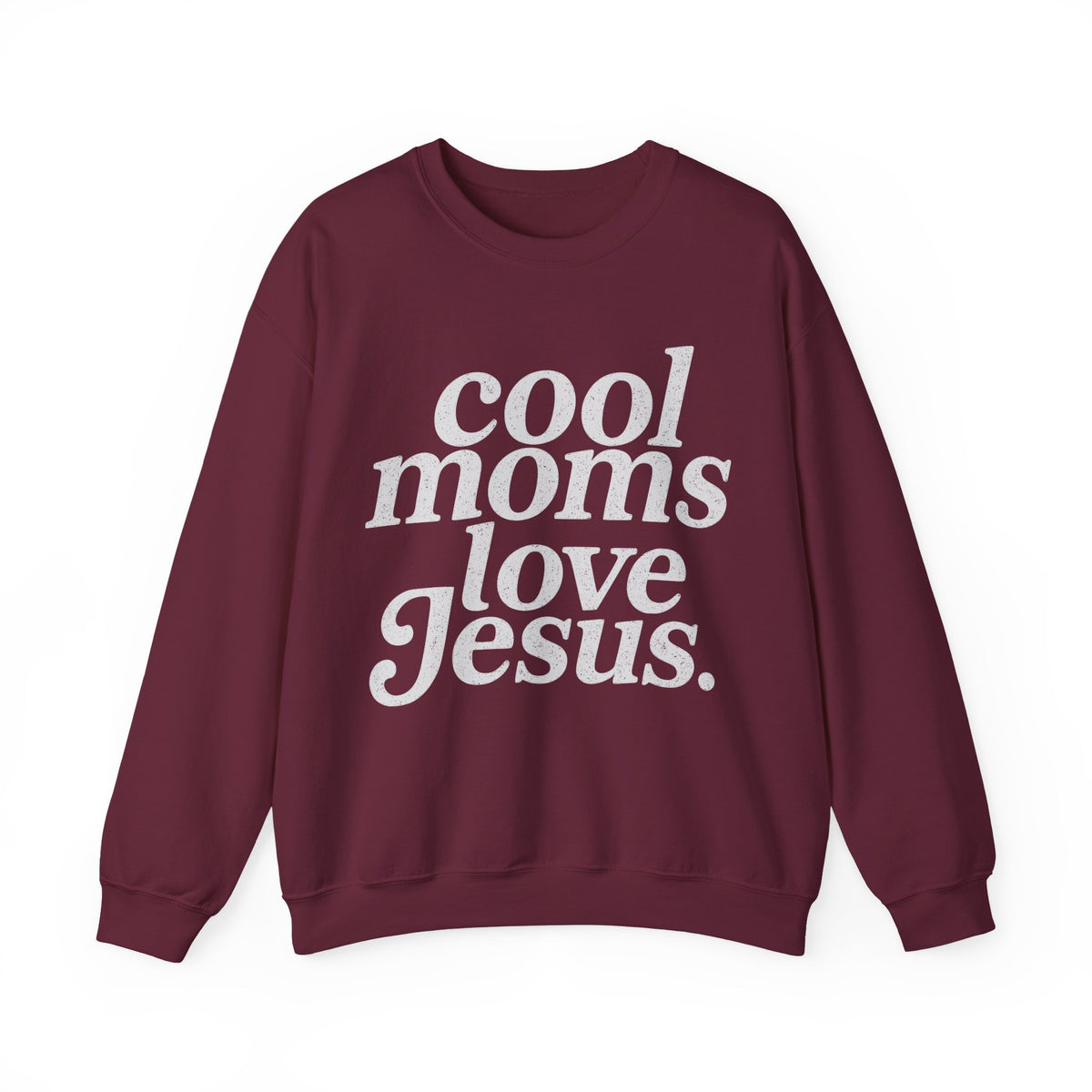 Cool Moms Love Jesus, Vintage – Gildan Heavy Blend | Trendy Women’s Soft Sweatshirt. Direct to Garment. Printed & Shipped in the USA. Unisex Sizes.