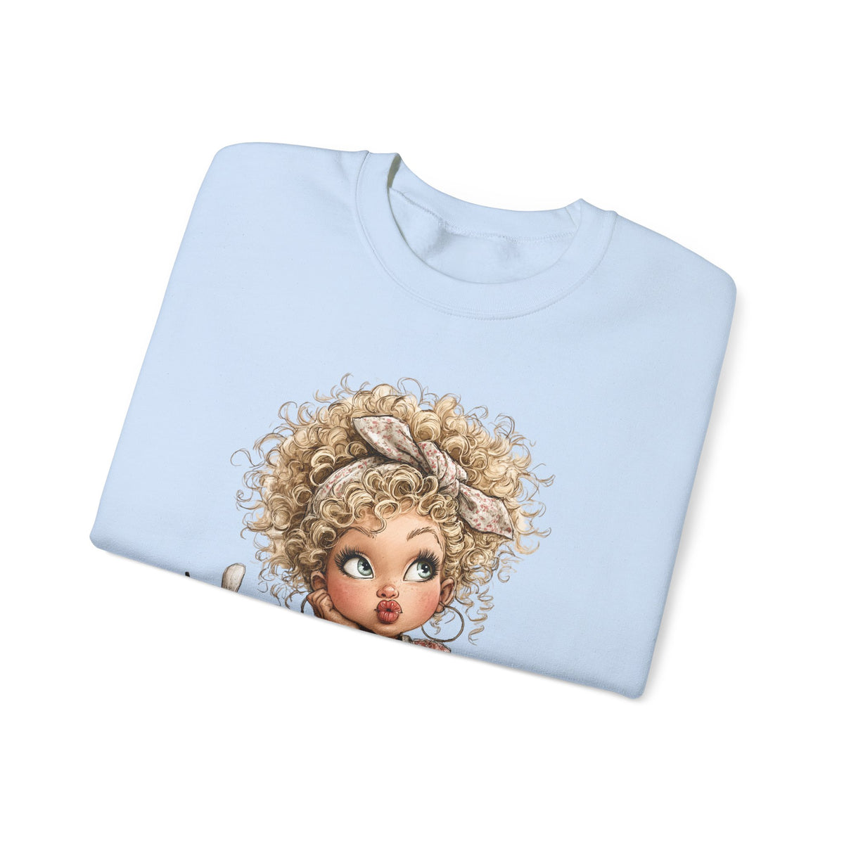 Cute Artist Curly Girl – Gildan Heavy Blend | Trendy Women’s Soft Sweatshirt. Direct to Garment. Printed & Shipped in the USA. Unisex Sizes.