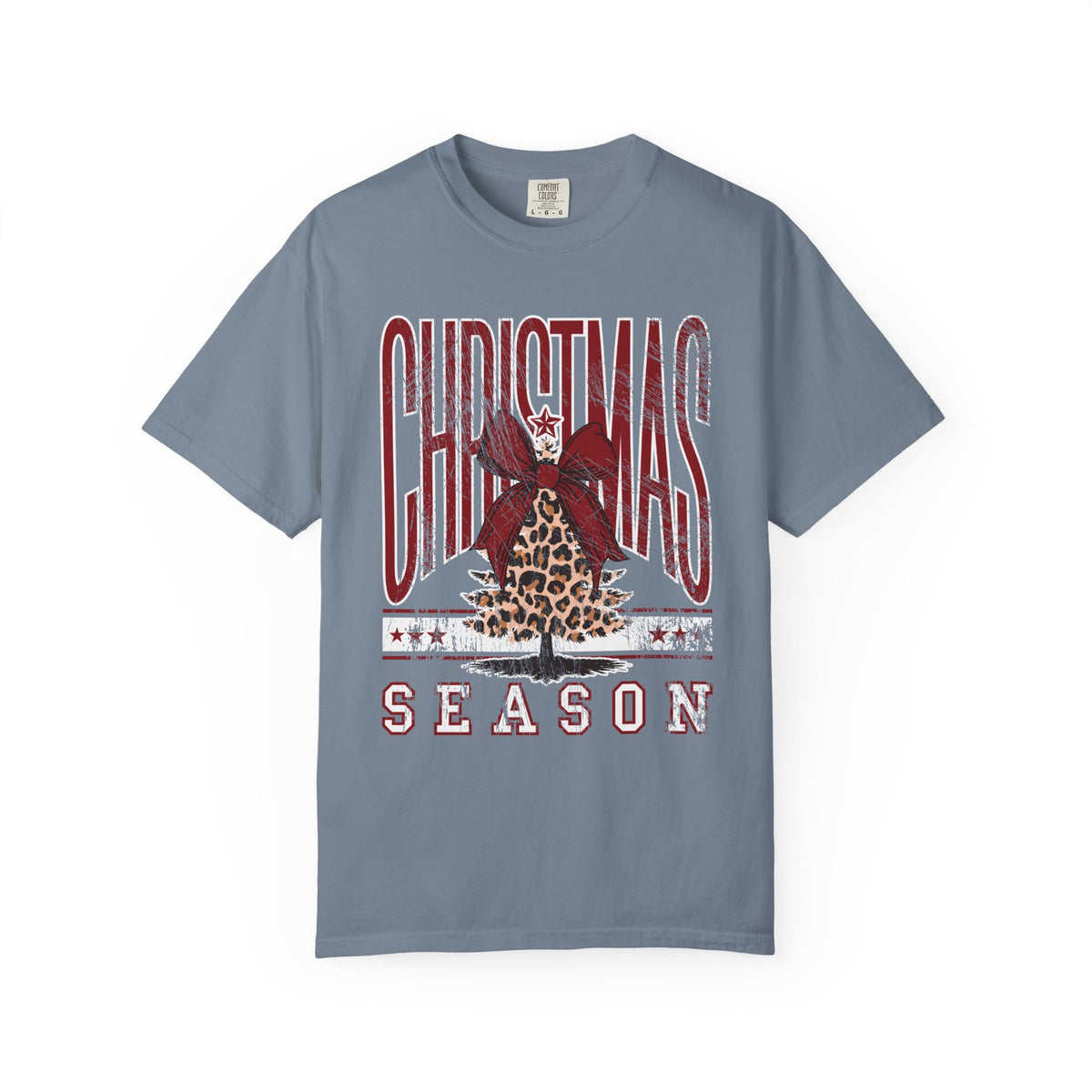 Christmas Season Leopard Tree  - Comfort Colors | Trendy Women's T-Shirt. Direct to Garment. Printed & Shipped in the USA. Unisex Sizes.