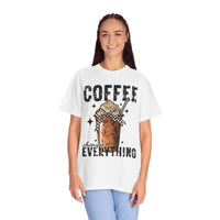 Coffee Changes Everything, Iced Coffee, Coffee Lovers - Comfort Colors | Trendy Women's T-Shirt. Direct to Garment. Printed & Shipped in the USA. Unisex Sizes.