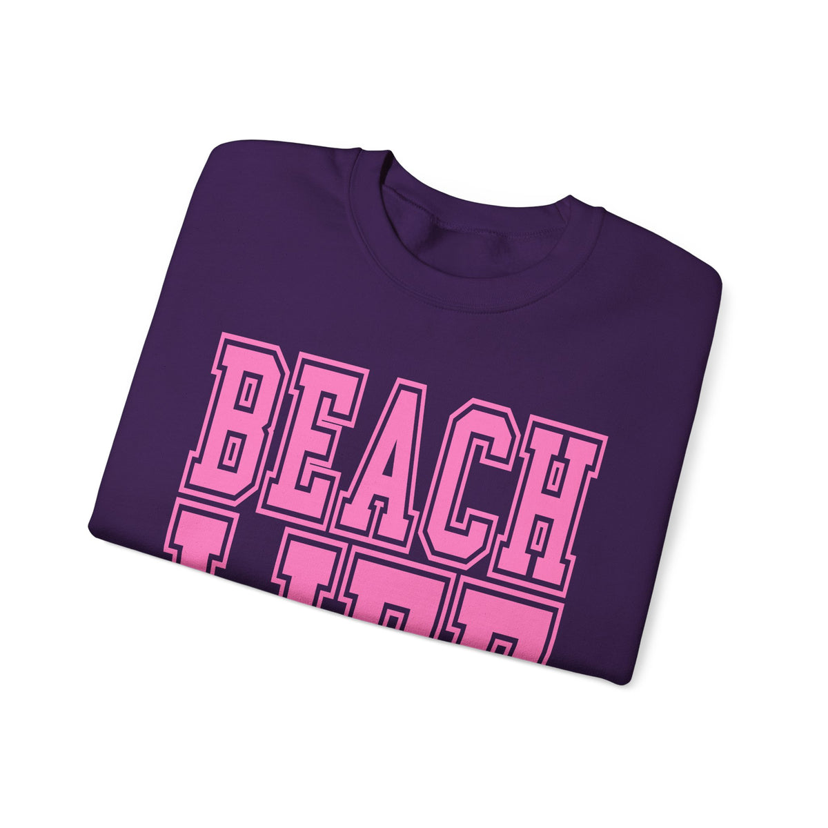 Beach Life – Gildan Heavy Blend | Trendy Men's & Women’s Soft Sweatshirt. Direct to Garment. Printed & Shipped in the USA. Unisex Sizes.