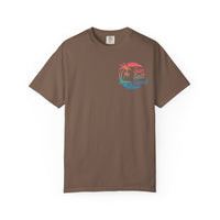 Sun Salt Sand, Beach Sunset - Front & Back Print - Comfort Colors | Trendy Women's and Men's T-Shirt. Direct to Garment. Printed & Shipped in the USA. Unisex Sizes.