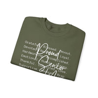 Proud Senior Mom, Description – Gildan Heavy Blend | Trendy Women’s Soft Sweatshirt. Direct to Garment. Printed & Shipped in the USA. Unisex Sizes.