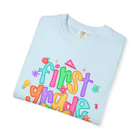 Coquette First Grade Pencil Bow - Comfort Colors | Trendy Women's T-Shirt. Direct to Garment. Printed & Shipped in the USA. Unisex Sizes.