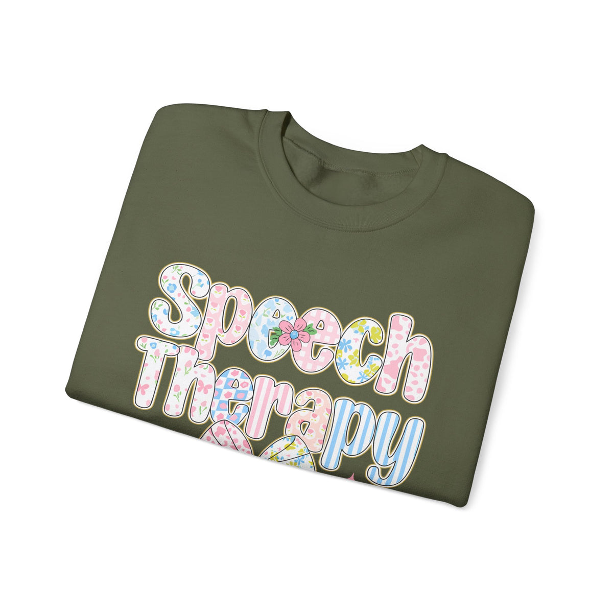 Speech Therapy - Pink Blue Coquette – Gildan Heavy Blend | Trendy Women’s Soft Sweatshirt. Direct to Garment. Printed & Shipped in the USA. Unisex Sizes.