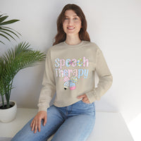 Speech Therapy - Pink Blue Coquette – Gildan Heavy Blend | Trendy Women’s Soft Sweatshirt. Direct to Garment. Printed & Shipped in the USA. Unisex Sizes.