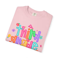 Coquette Third Grade Pencil Bow - Comfort Colors | Trendy Women's T-Shirt. Direct to Garment. Printed & Shipped in the USA. Unisex Sizes.
