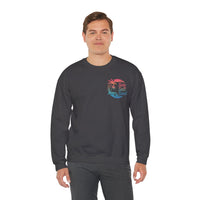 Sun Salt Sand, Beach Sunset - Front & Back Print – Gildan Heavy Blend | Trendy Women’s and Men's Soft Sweatshirt. Direct to Garment. Printed & Shipped in the USA. Unisex Sizes.