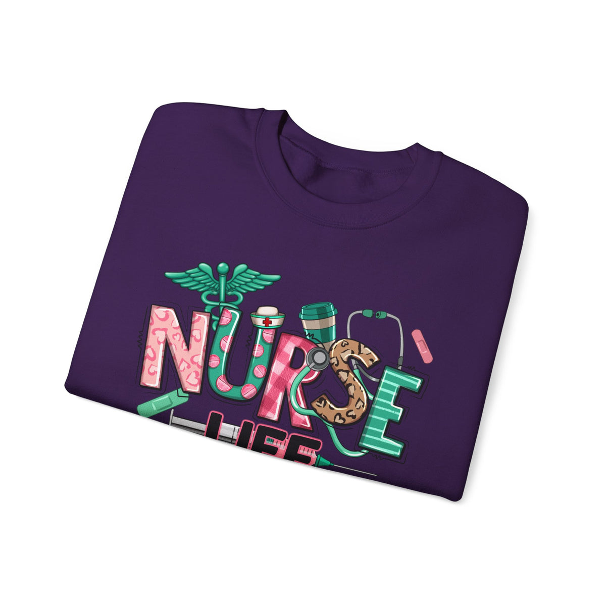 Nurse Life Cute Preppy Healthcare – Gildan Heavy Blend | Trendy Women’s Soft Sweatshirt. Direct to Garment. Printed & Shipped in the USA. Unisex Sizes.