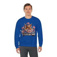 Patriotic Highland, America's 250th Birthday – Gildan Heavy Blend | Trendy Women’s and Men's Soft Sweatshirt. Direct to Garment. Printed & Shipped in the USA. Unisex Sizes.