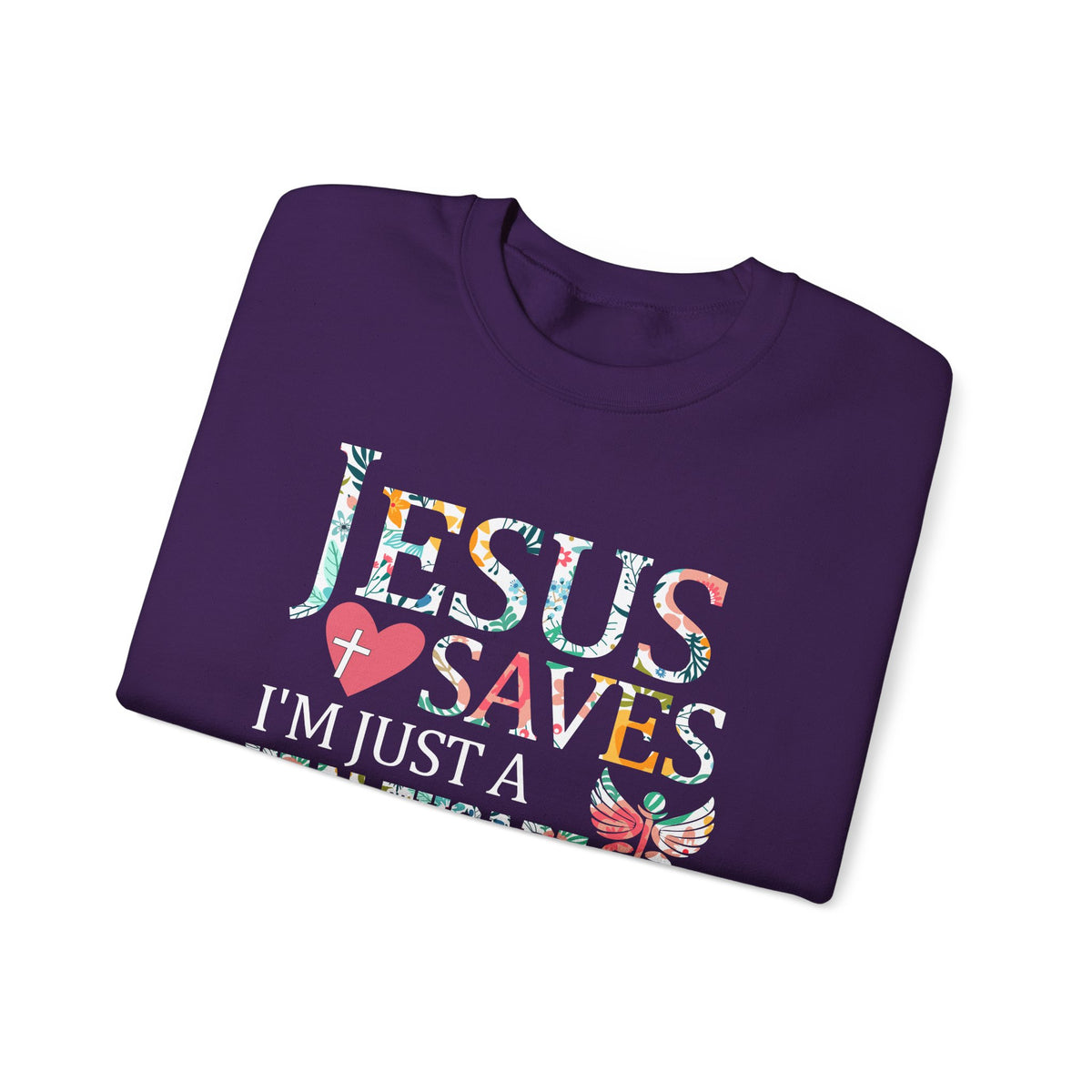 Jesus Saves - Healthcare Worker Lending My Hand – Gildan Heavy Blend | Trendy Women’s Soft Sweatshirt. Direct to Garment. Printed & Shipped in the USA. Unisex Sizes.