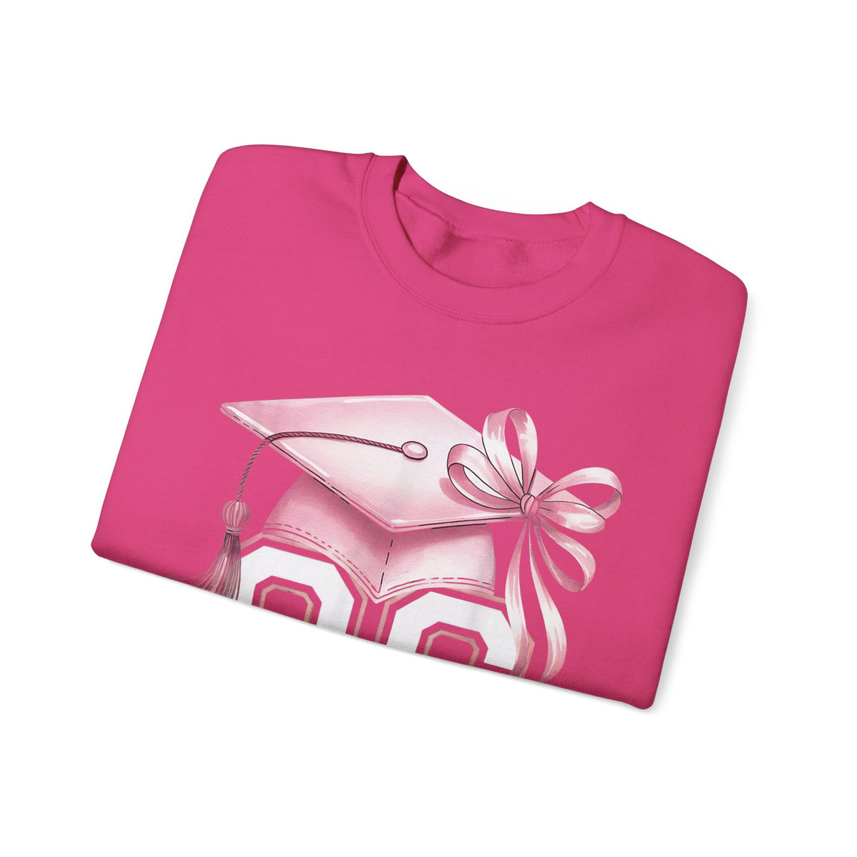 Pink Coquette, Class of 2026 26 Graduation, Pink Cap – Gildan Heavy Blend | Trendy Women’s Soft Sweatshirt. Direct to Garment. Printed & Shipped in the USA. Unisex Sizes.