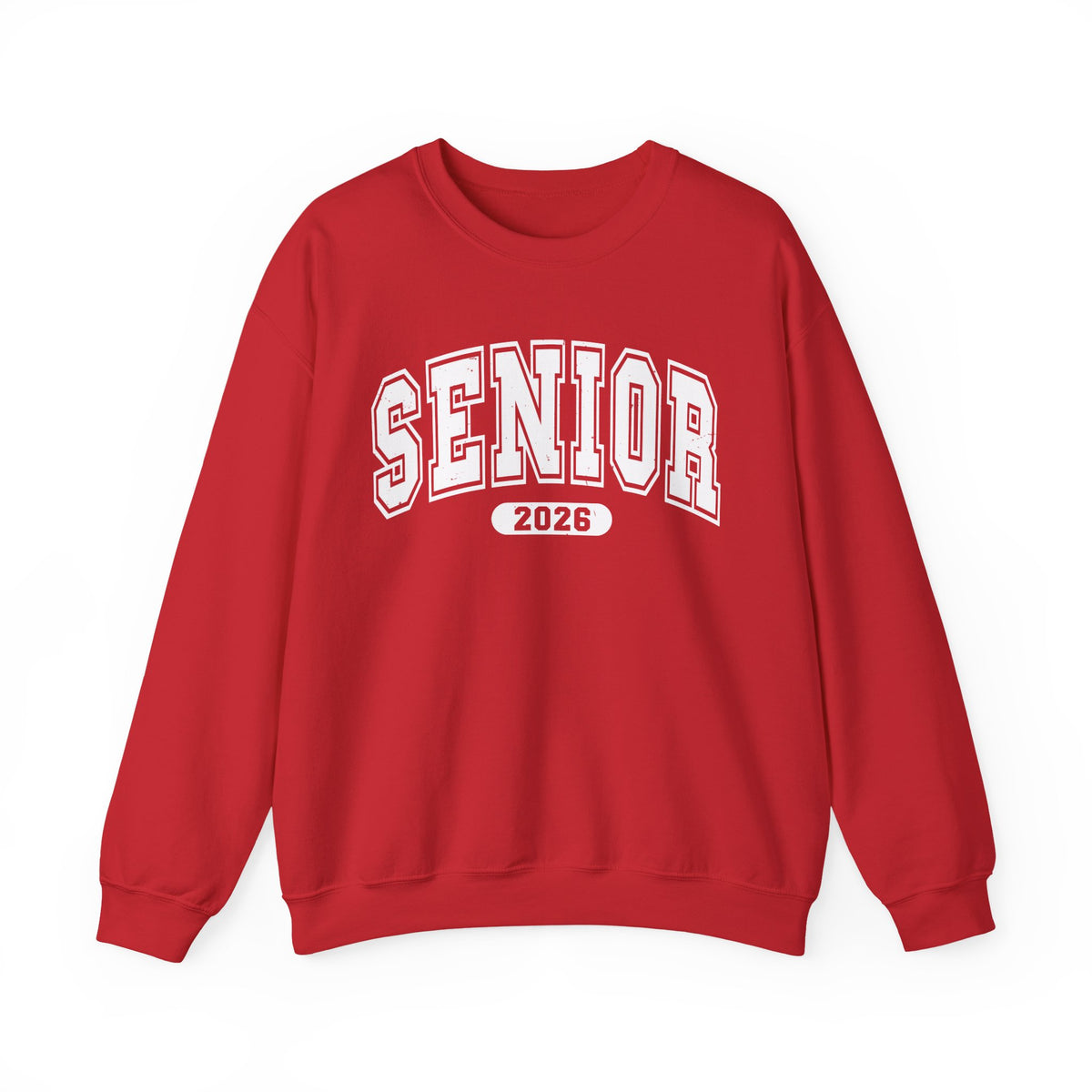 Senior 2026, Varsity – Gildan Heavy Blend | Trendy Women’s and Men's Soft Sweatshirt. Direct to Garment. Printed & Shipped in the USA. Unisex Sizes.