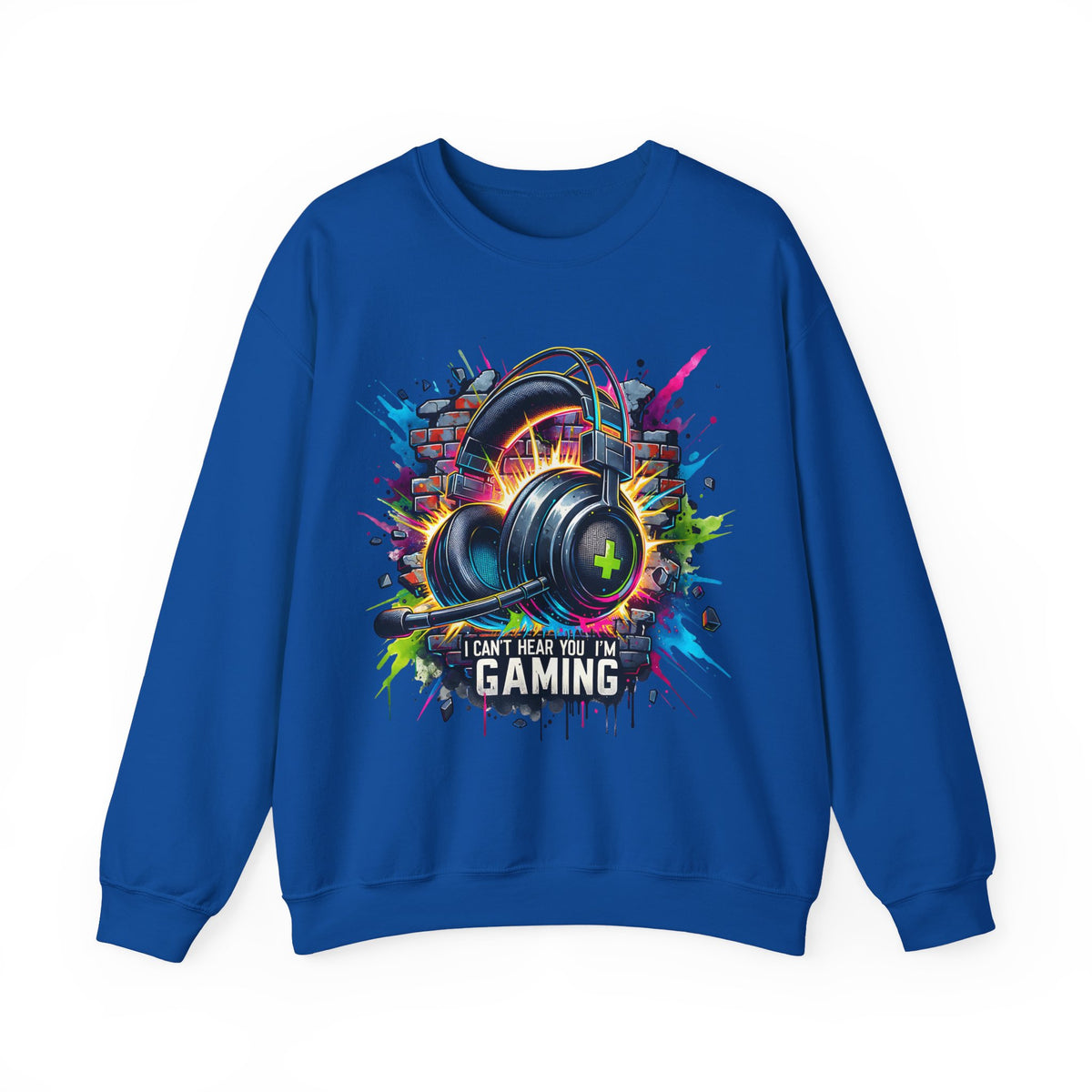 Gaming Headset I Can't Hear You, I'm Gaming – Gildan Heavy Blend | Trendy Women’s and Men's Soft Sweatshirt. Direct to Garment. Printed & Shipped in the USA. Unisex Sizes.