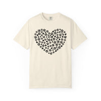 Dog Paw Heart - Comfort Colors | Trendy Women's T-Shirt. Direct to Garment. Printed & Shipped in the USA. Unisex Sizes.