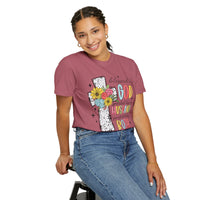 Blessed by God, Spoiled by Husband, Protect by Both - Comfort Colors | Trendy Women's T-Shirt. Direct to Garment. Printed & Shipped in the USA. Unisex Sizes.