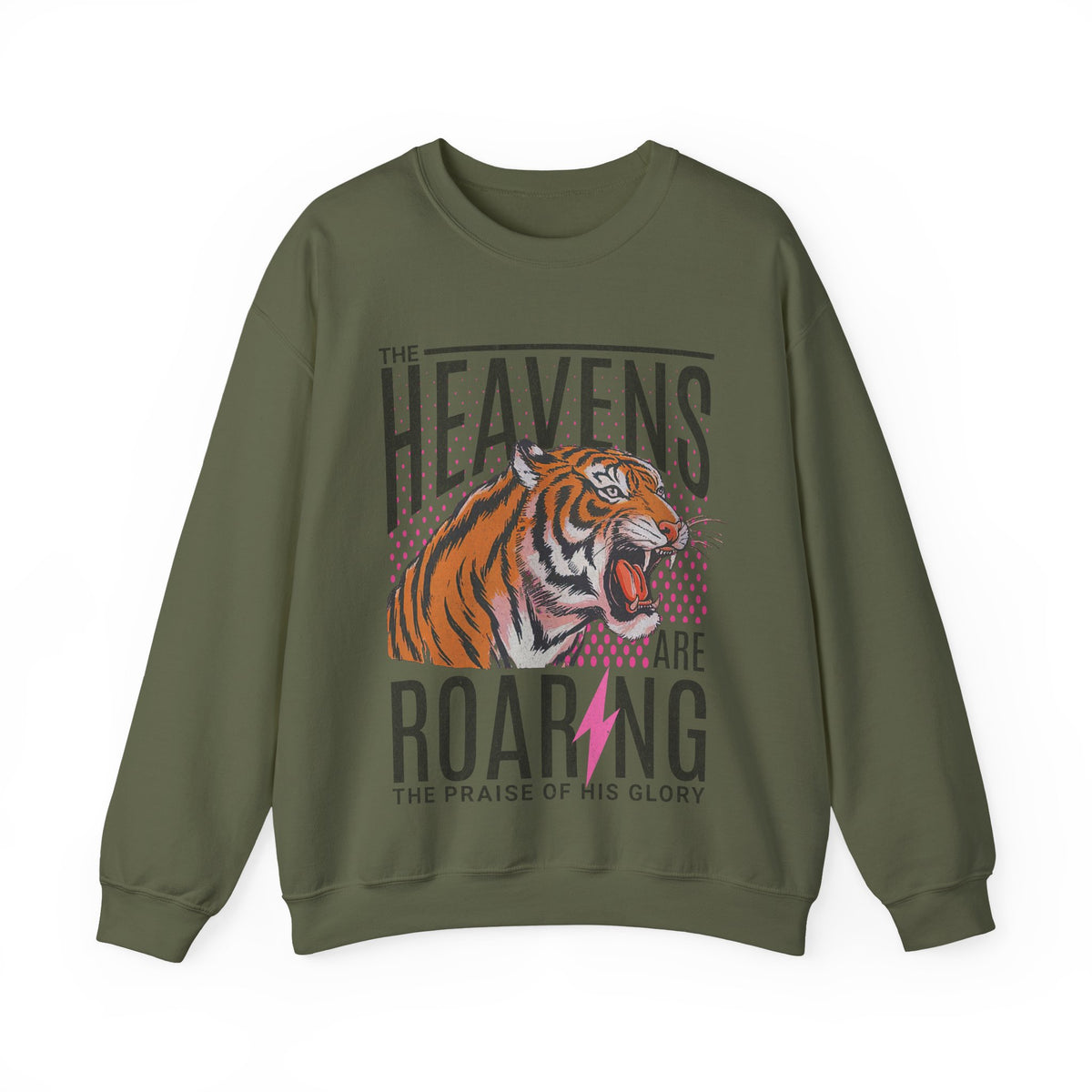 The Heavens Are Roaring, Vintage – Gildan Heavy Blend | Trendy Women’s Soft Sweatshirt. Direct to Garment. Printed & Shipped in the USA. Unisex Sizes.