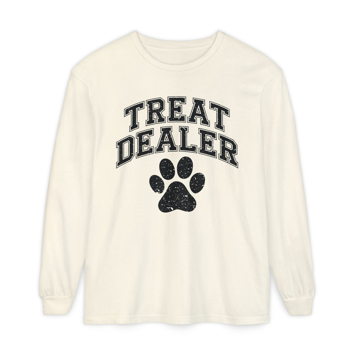 Treat Dealer, Dog Lover - Comfort Colors | Trendy Women's and Men's Long Sleeve T-Shirt. Direct to Garment. Printed & Shipped in the USA. Unisex Sizes.